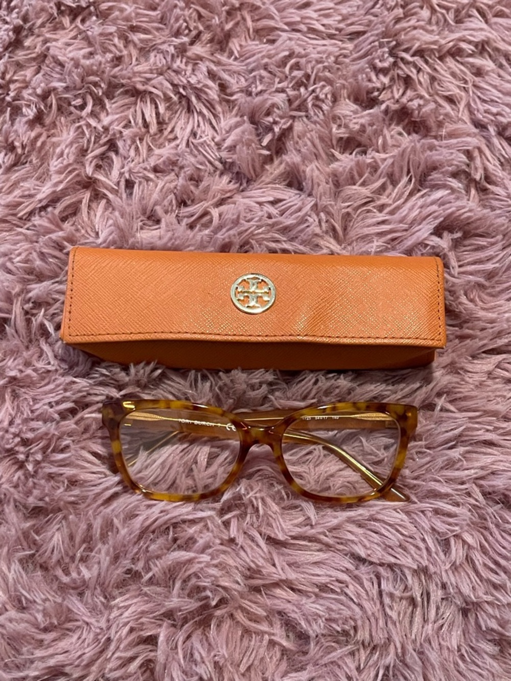 Tory Burch Orange Case with Tortoiseshell Glasses